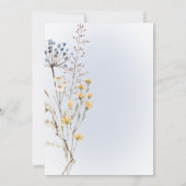 Boho Wildflower Modern Blauw Vrijgezellenfeest Kaart (Achterkant)