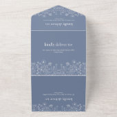 Boho Wildflower Modern Waterverf Wedding All In One Uitnodiging (Buitenkant)