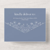 Boho Wildflower Modern Waterverf Wedding All In One Uitnodiging (Achterkant)