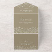 Boho Wildflower Modern Waterverf Wedding All In One Uitnodiging (Buitenkant)