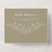 Boho Wildflower Modern Waterverf Wedding All In One Uitnodiging (Achterkant)