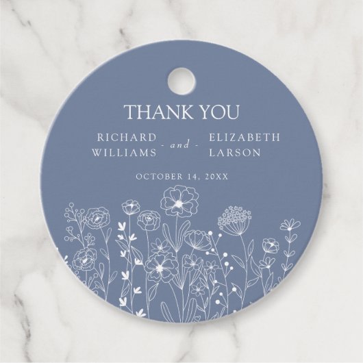Boho Wildflower Modern Waterverf Wedding Bedankjes Labels (Voorkant)