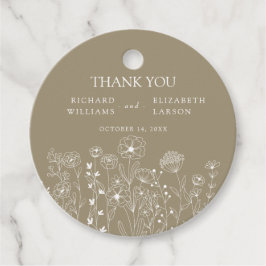 Boho Wildflower Modern Waterverf Wedding Bedankjes Labels