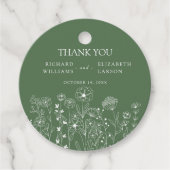 Boho Wildflower Modern Waterverf Wedding Bedankjes Labels (Voorkant)