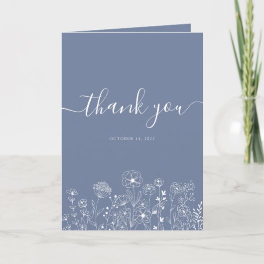 Boho Wildflower Modern Waterverf Wedding Bedankkaart (Voorkant)