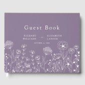 Boho Wildflower Modern Waterverf Wedding Gastenboek (Voorkant)