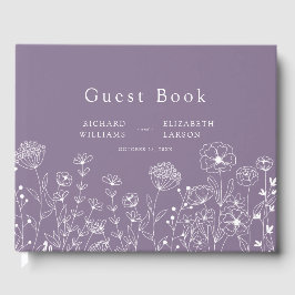 Boho Wildflower Modern Waterverf Wedding Gastenboek