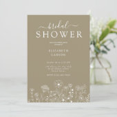 Boho Wildflower Modern Waterverf Wedding Kaart (Staand voorkant)