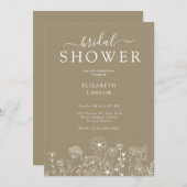 Boho Wildflower Modern Waterverf Wedding Kaart (Voorkant / Achterkant)