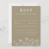 Boho Wildflower Modern Waterverf Wedding Kaart (Voorkant)