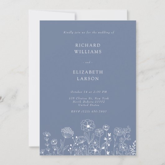 Boho Wildflower Modern Waterverf Wedding Kaart (Voorkant)