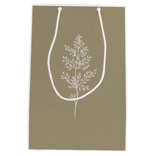 Boho Wildflower Modern Waterverf Wedding Medium Cadeauzakje (Achterkant)