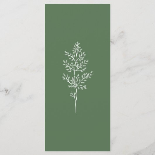 Boho Wildflower Modern Waterverf Wedding Menu (Achterkant)