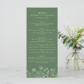 Boho Wildflower Modern Waterverf Wedding Menu (Staand voorkant)