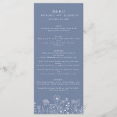 Boho Wildflower Modern Waterverf Wedding Menu (Voorkant)
