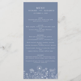 Boho Wildflower Modern Waterverf Wedding Menu