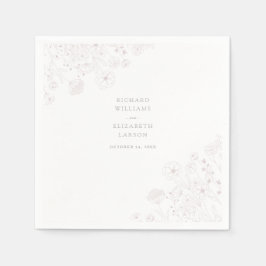 Boho Wildflower Modern Waterverf Wedding Servet