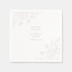 Boho Wildflower Modern Waterverf Wedding Servet