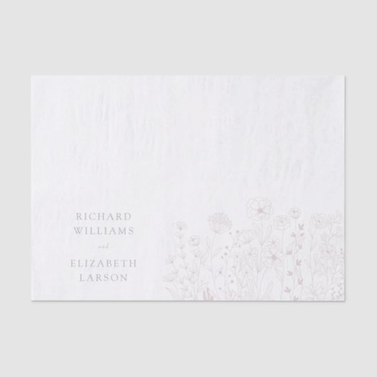 Boho Wildflower Modern Waterverf Wedding Tissuepapier (Voorkant)