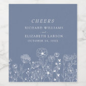 Boho Wildflower Modern Waterverf Wedding Wijn Etiket (Enkel label)