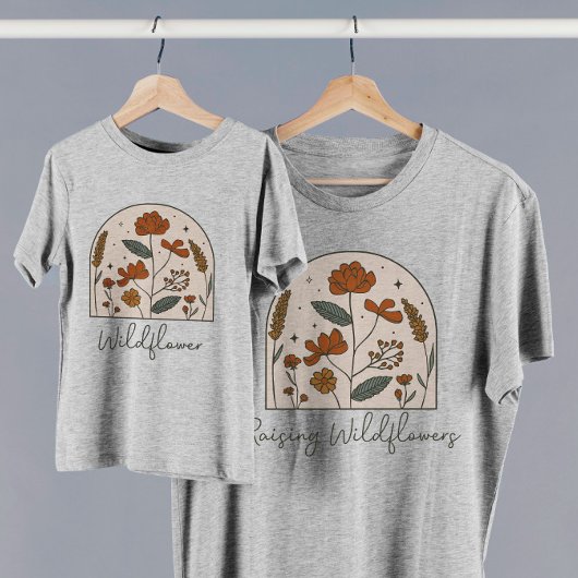 Boho Wildflower Moeder Dochter T-Shirt