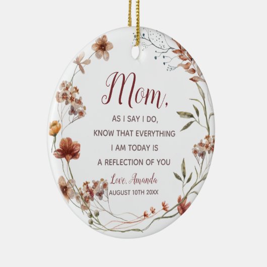 Boho Wildflower Moeder van de Bride Keramisch Ornament (Rechts)