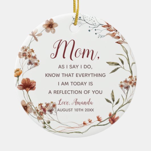 Boho Wildflower Moeder van de Bride Keramisch Ornament (Voorkant)