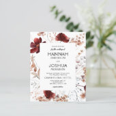 Boho Wildflower Monogram Huwelijksuitnodiging (Staand voorkant)