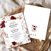 Boho Wildflower Monogram Huwelijksuitnodiging Flyer