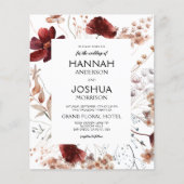 Boho Wildflower Monogram Huwelijksuitnodiging Flyer (Voorkant)