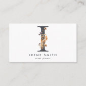 Boho Wildflower Monogram Initiaal I Visitekaartje (Voorkant)