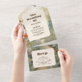 Boho Wildflower Mountain Meadow All In One Uitnodiging (Afscheurbaar)