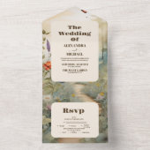 Boho Wildflower Mountain Meadow All In One Uitnodiging (Binnen)