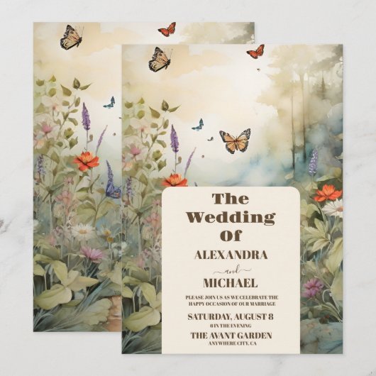 Boho Wildflower Mountain Meadow Kaart (Voorkant / Achterkant)