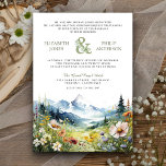 Boho Wildflower Mountain Meadow QR Code Bruiloft Kaart<br><div class="desc">Verras uw gasten met deze elegante all in one bruiloft-uitnodiging met prachtige bergen en wilde bloemen met QR-code voor online RSVP. Voeg eenvoudig uw evenementgegevens toe aan deze gebruiksvriendelijke sjabloon om er een unieke uitnodiging van te maken.</div>