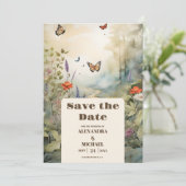 Boho Wildflower Mountain Meadow Save The Date (Staand voorkant)