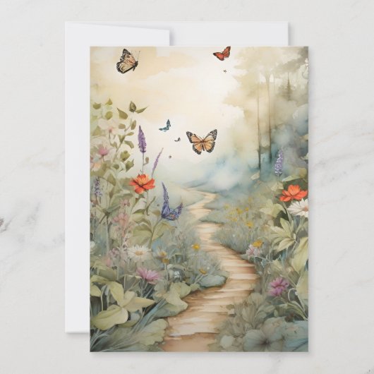 Boho Wildflower Mountain Meadow Save The Date (Achterkant)