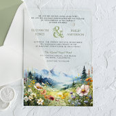 Boho Wildflower Mountain Meadow Wedding Acryl Uitnodigingen
