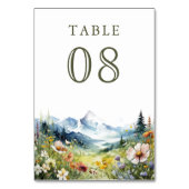 Boho Wildflower Mountain Meadow Wedding Kaart (Achterkant)