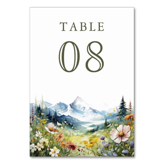 Boho Wildflower Mountain Meadow Wedding Kaart (Voorkant)