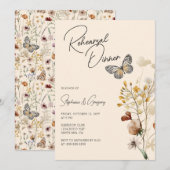 Boho Wildflower Nacht voor repetitie diner Kaart (Voorkant / Achterkant)
