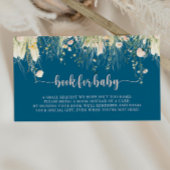 Boho Wildflower Navy Baby shower Boek Aanvraag Informatiekaartje