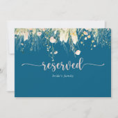 Boho Wildflower Navy Wedding Reserved Sign (Voorkant)
