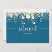 Boho Wildflower Navy Wedding Reserved Sign (Achterkant)