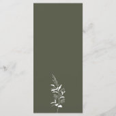 Boho Wildflower Olive Groen Bruiloft Uitnodiging (Achterkant)