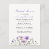 Boho Wildflower Paarse Bloemen Vrijgezellenfeest Uitnodiging Briefkaart (Voorkant)