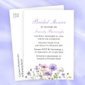 Boho Wildflower Paarse Bloemen Vrijgezellenfeest Uitnodiging Briefkaart