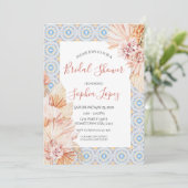 Boho Wildflower Pampas Grass Shower Kaart (Staand voorkant)