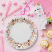 Boho Wildflower Pampas Grass Wedding Papieren Bordje (Feest)