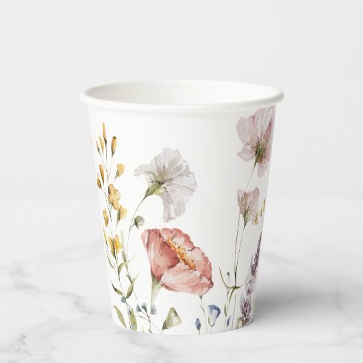 Boho Wildflower Papieren Bekers (Achterkant)